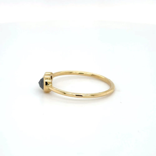 Rose Cut Black Diamond Ring in 18ct Gold