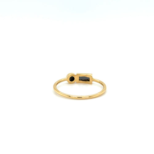 Black Diamond Ring in 18ct Yellow Gold