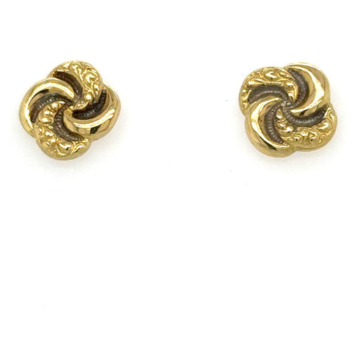 18ct Yellow Gold 'Swirl' Studs