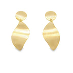 18ct Yellow Gold Brushed 'Leaf' Earrings