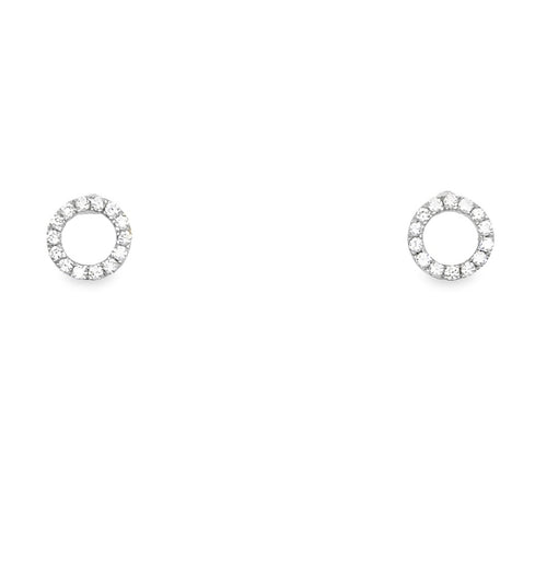 18ct White Gold Diamond 'Circle' Studs