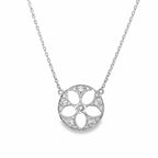 18ct White Gold Diamond 'Flower' Pendant