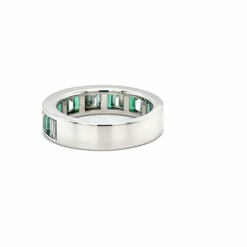 Emerald & Diamond Baguette Cut Ring