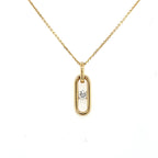 18ct Yellow Gold Diamond 'Paperclip' Pendant