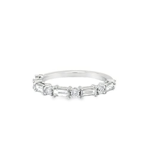 18ct White Gold Mixed Diamond Band