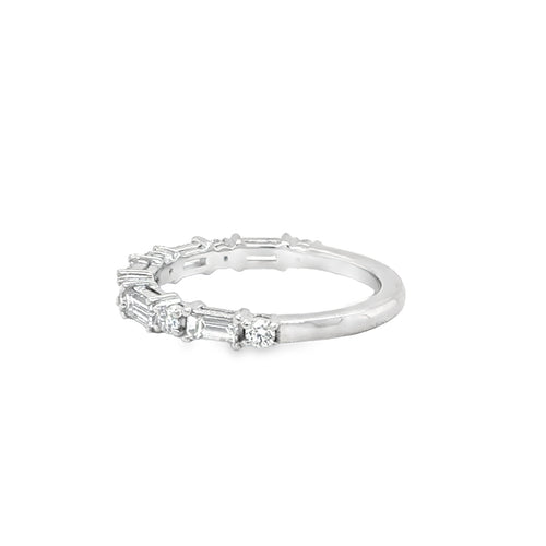 18ct White Gold Mixed Diamond Band