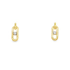 18ct Yellow Gold Diamond 'Paperclip' Earrings