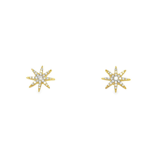 18ct Yellow Gold Diamond 'Star' Studs